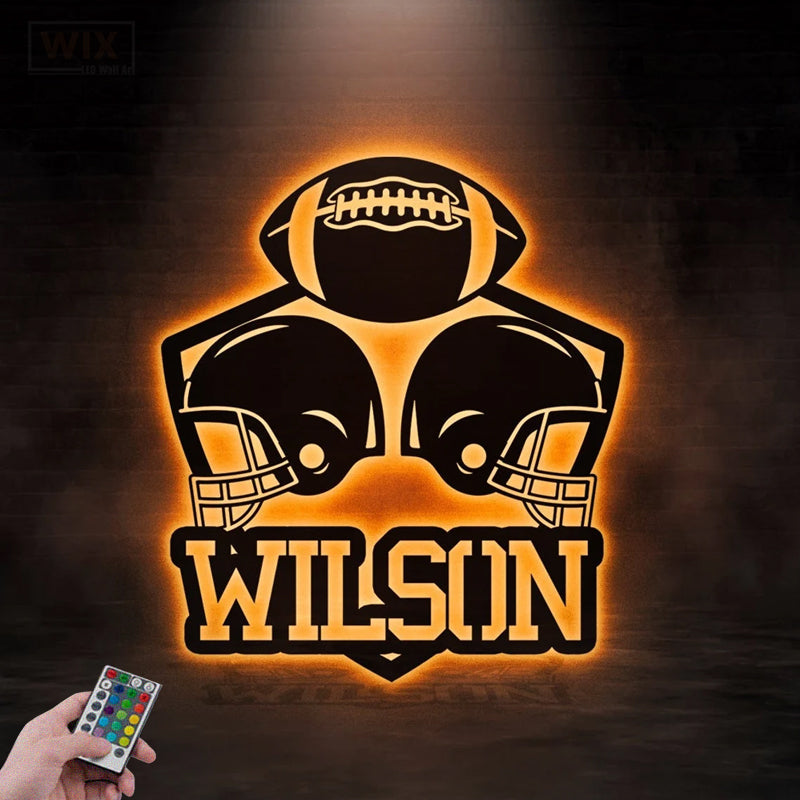 Football Led Metal Sign - Wix Decor
