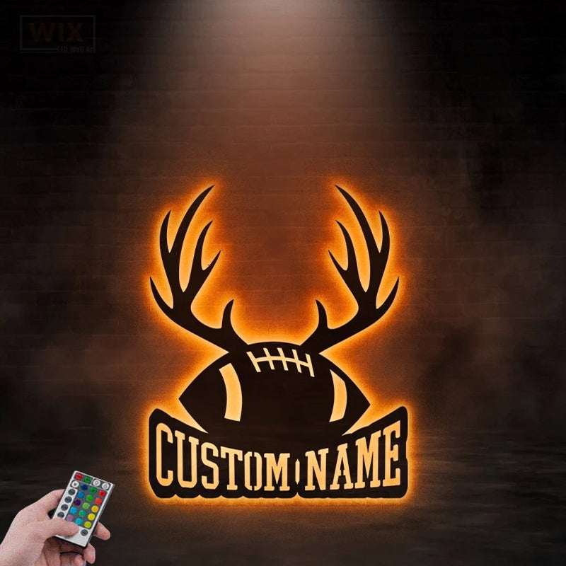 Football Led Metal Sign - Wix Decor