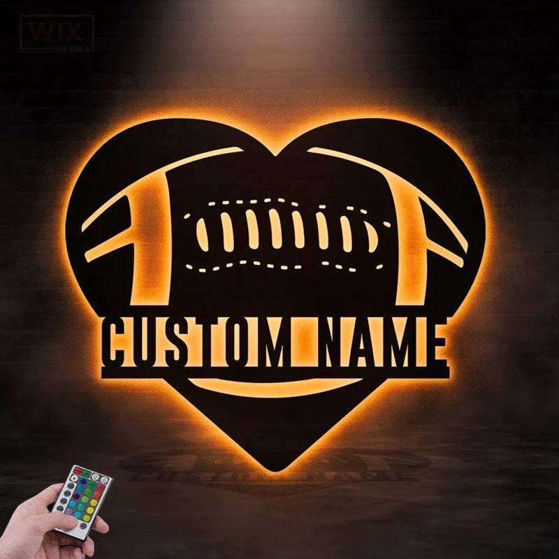 Football Led Metal Sign - Wix Decor