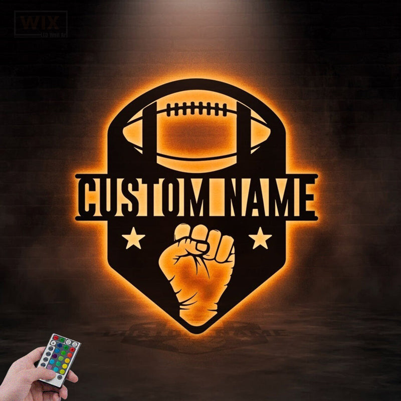 Football Led Metal Sign - Wix Decor