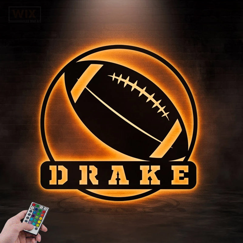 Football Led Metal Sign - Wix Decor