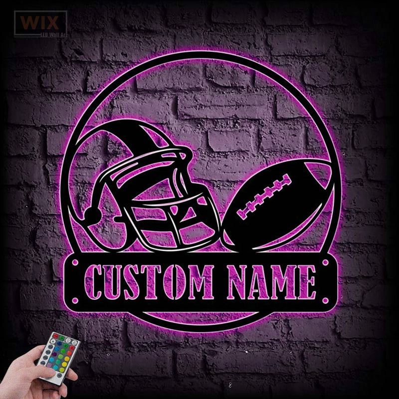 Football Led Metal Sign - Wix Decor