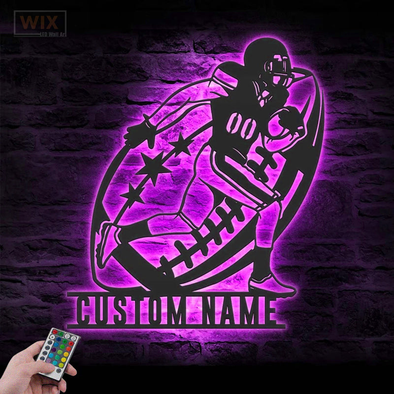 Football Led Metal Sign - Wix Decor