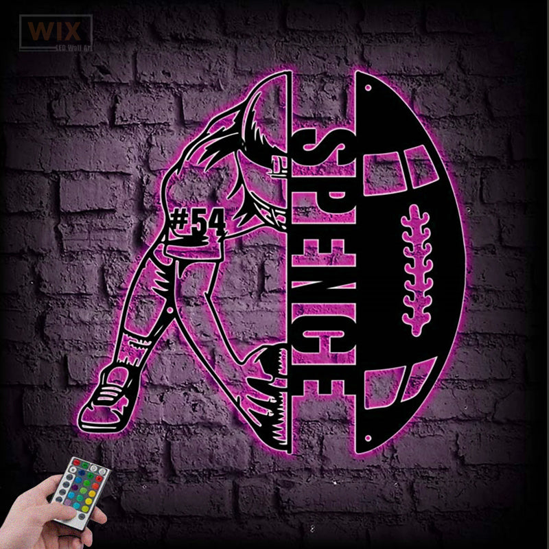 Football Led Metal Sign - Wix Decor