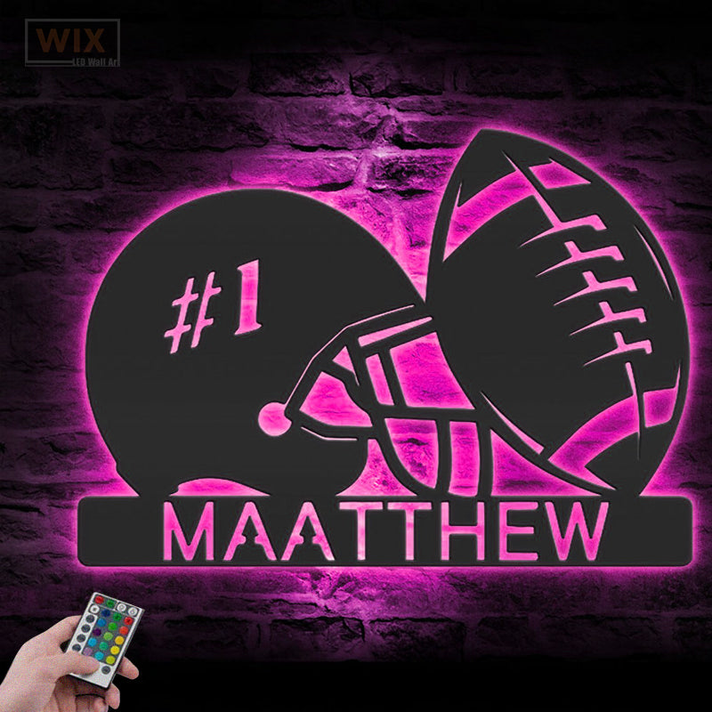 Football Led Metal Sign - Wix Decor