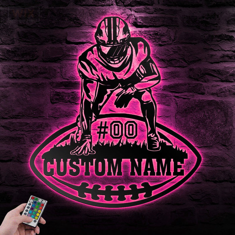 Football Led Metal Sign - Wix Decor