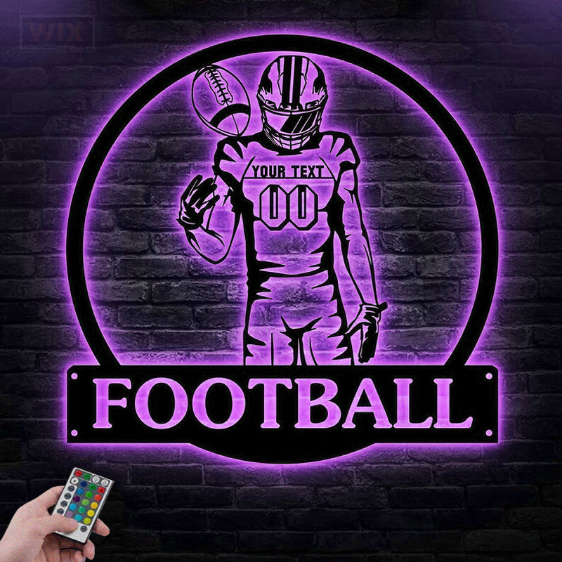 Football Led Metal Sign - Wix Decor