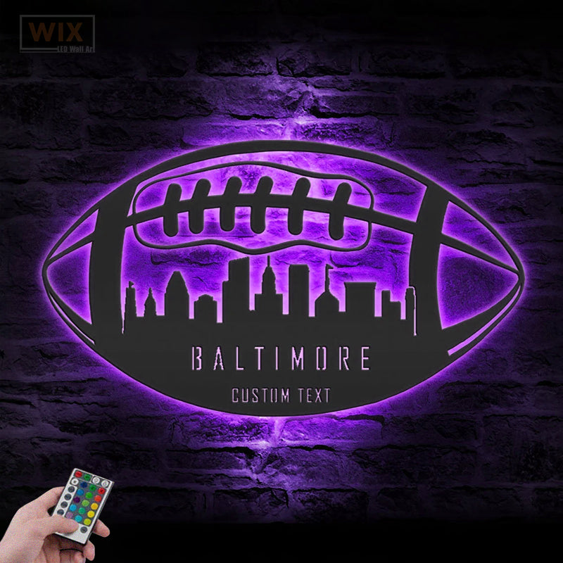 Football Led Metal Sign - Wix Decor