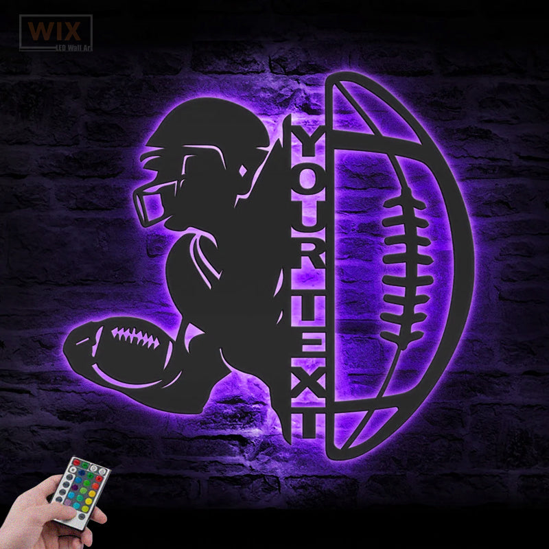 Football Led Metal Sign - Wix Decor