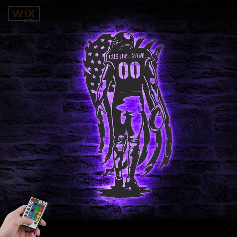 Football Led Metal Sign - Wix Decor