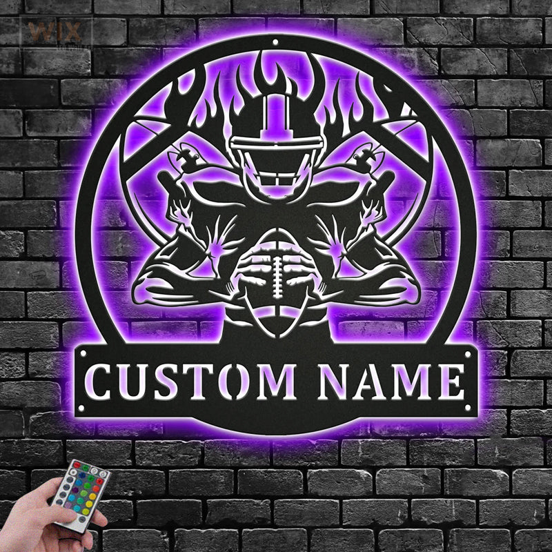 Football Led Metal Sign - Wix Decor
