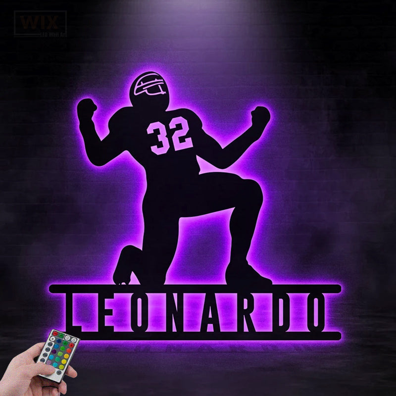 Football Led Metal Sign - Wix Decor