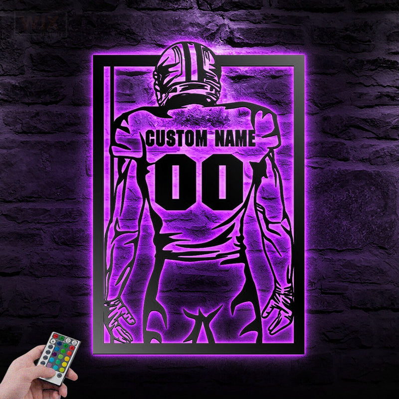 Football Led Metal Sign - Wix Decor