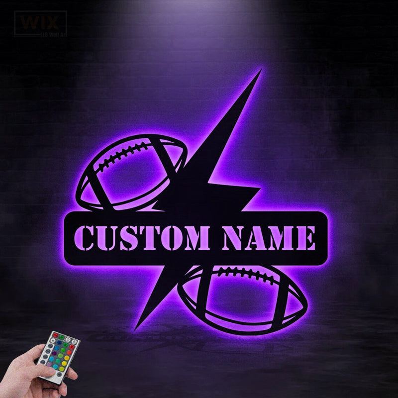 Football Led Metal Sign - Wix Decor
