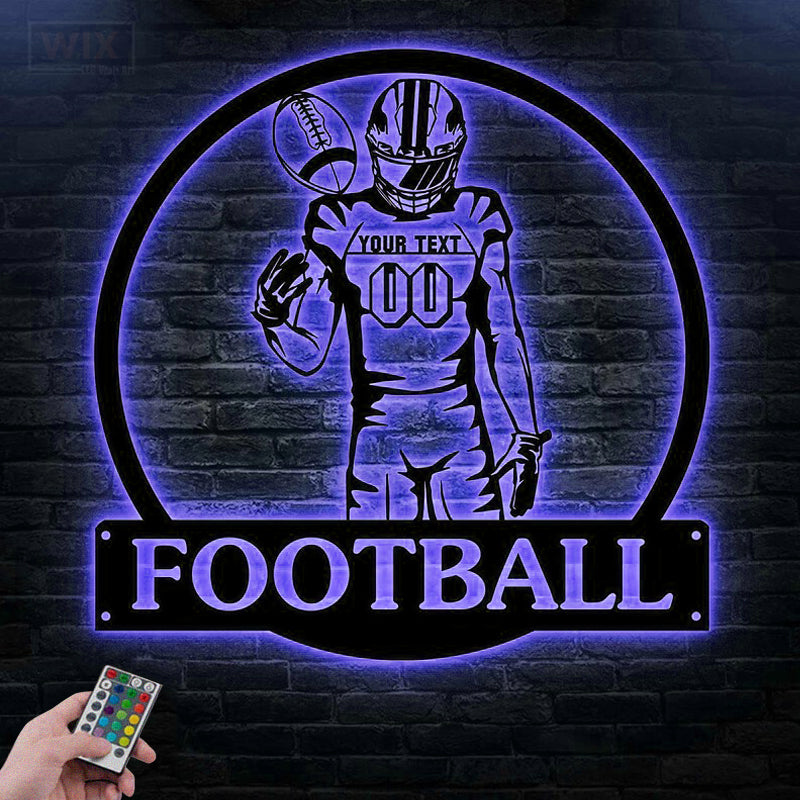 Football Led Metal Sign - Wix Decor