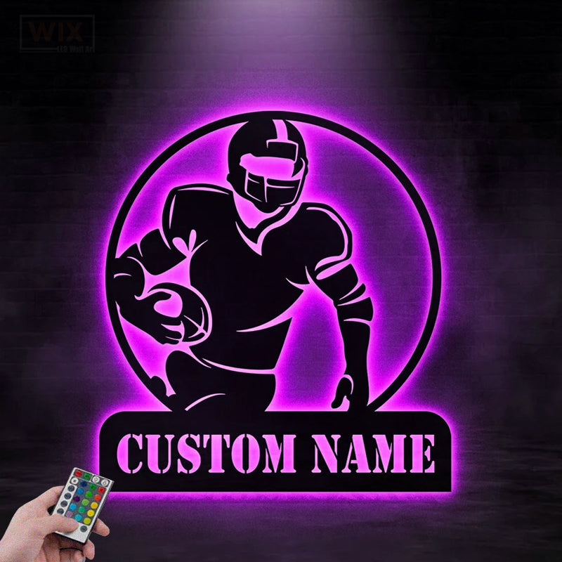 Football Led Metal Sign - Wix Decor