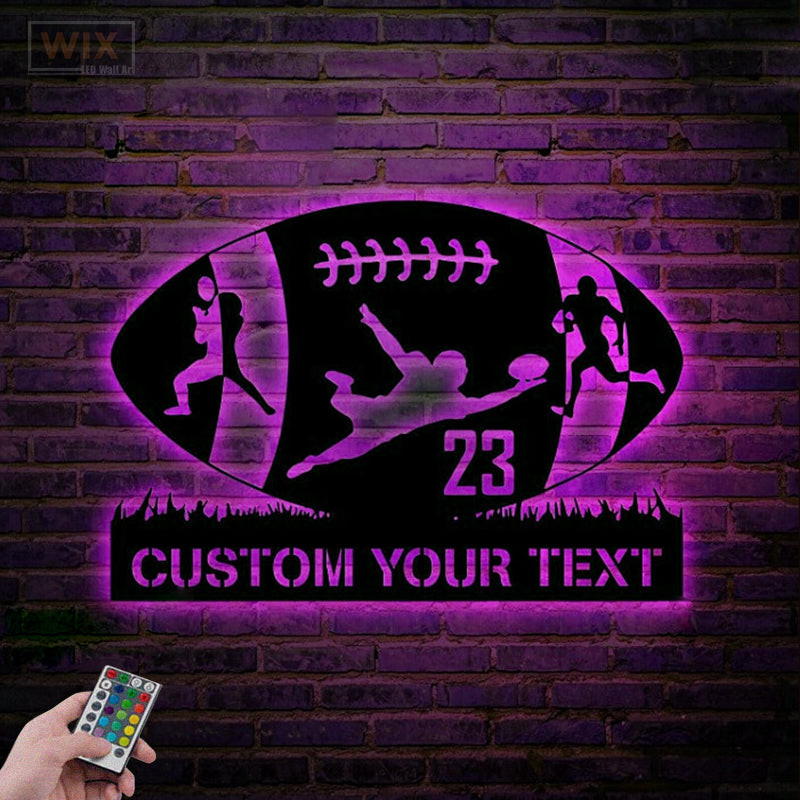 Football Led Metal Sign - Wix Decor