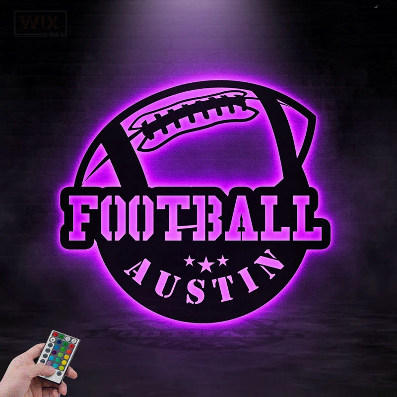 Football Led Metal Sign - Wix Decor