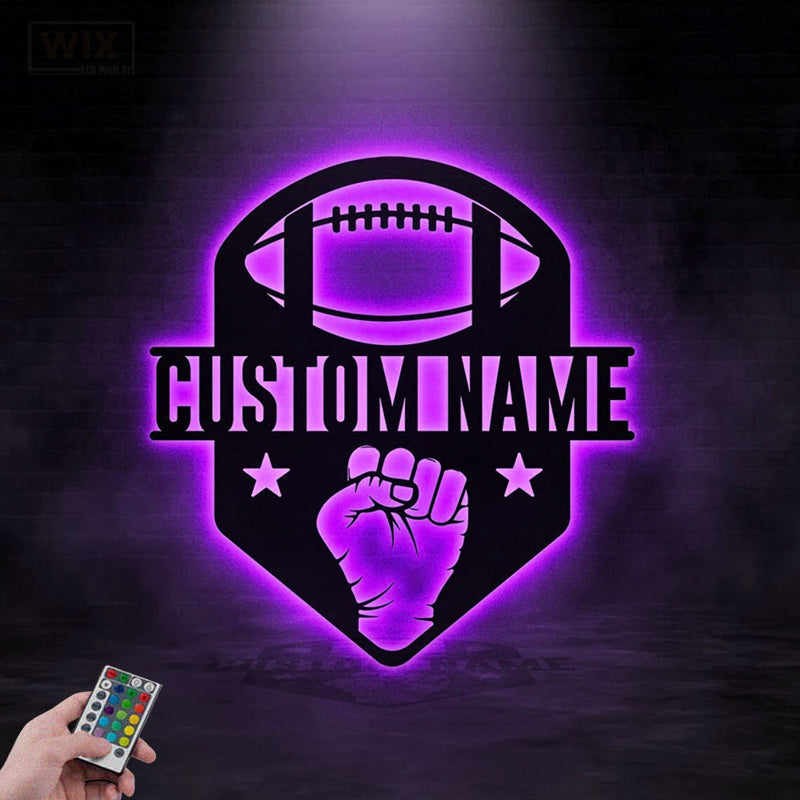 Football Led Metal Sign - Wix Decor