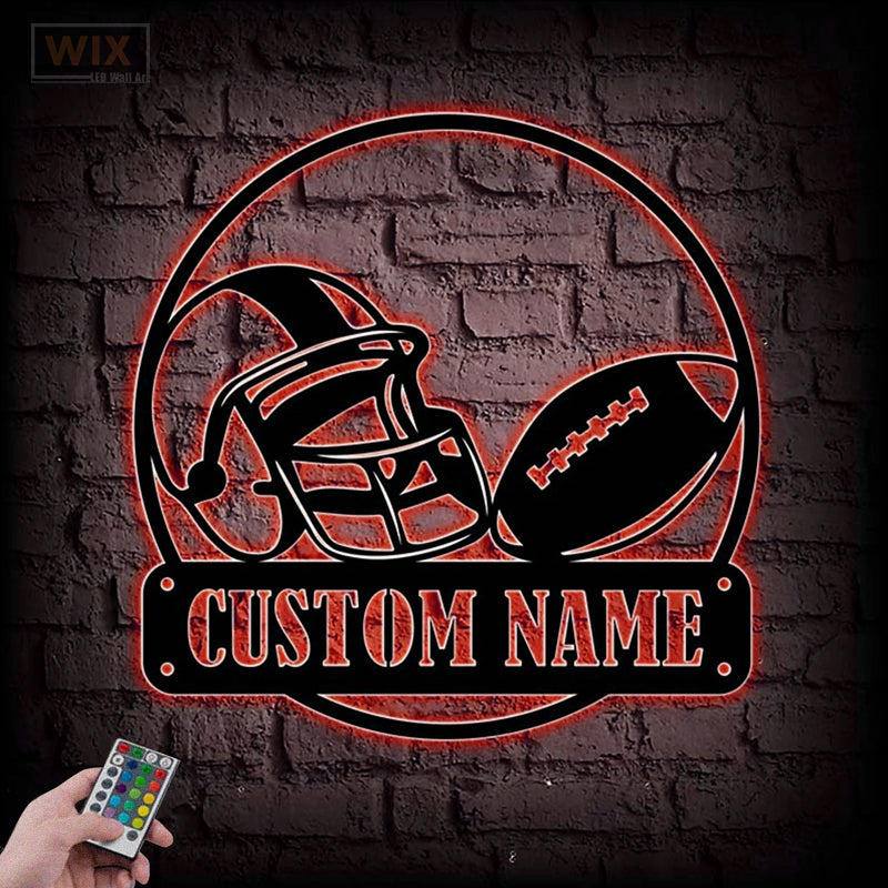 Football Led Metal Sign - Wix Decor
