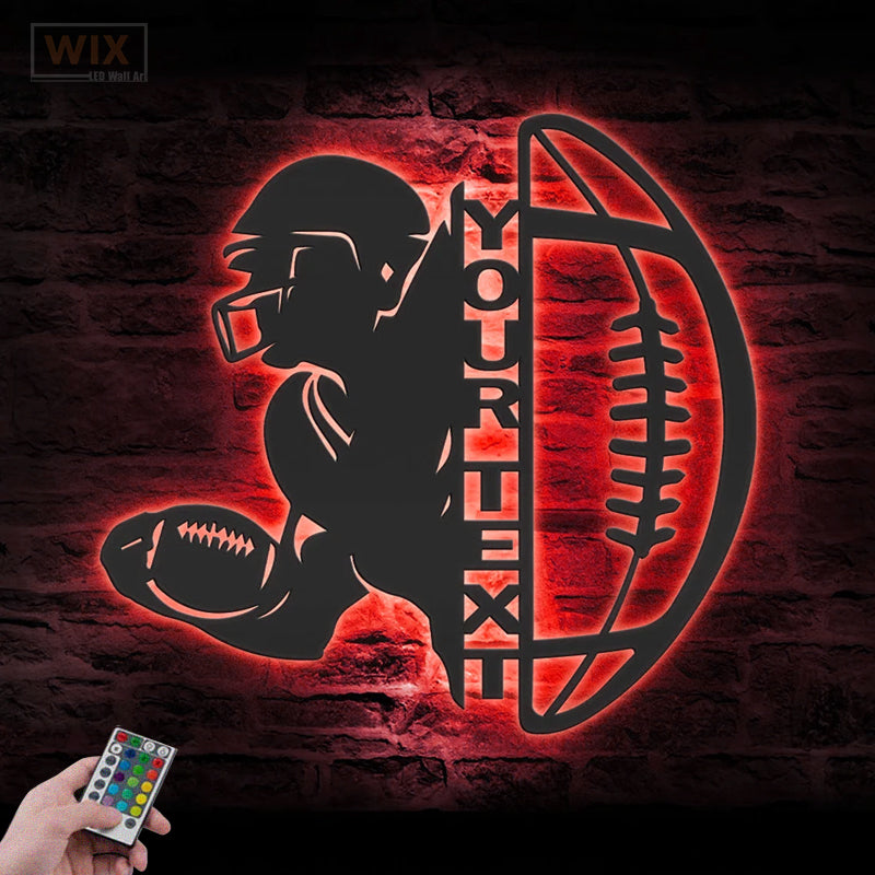Football Led Metal Sign - Wix Decor