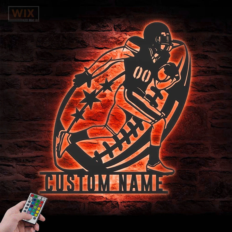 Football Led Metal Sign - Wix Decor