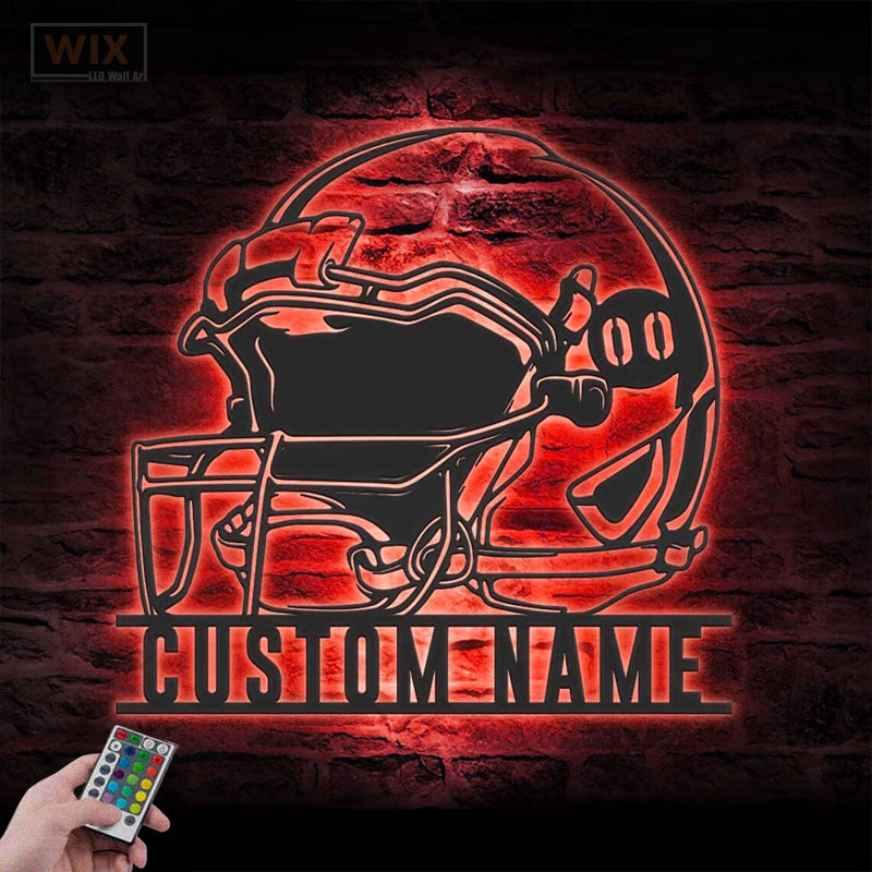 Football Led Metal Sign - Wix Decor