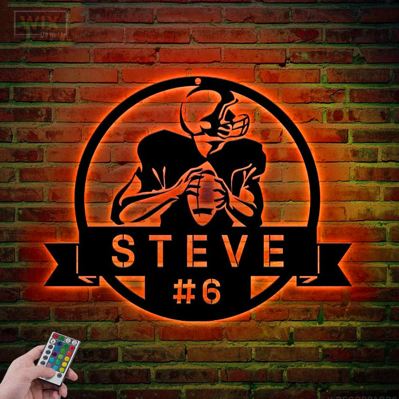 Football Led Metal Sign - Wix Decor