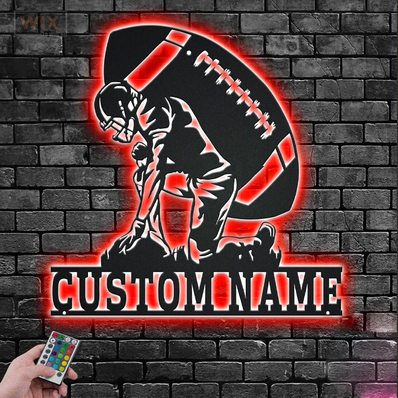 Football Led Metal Sign - Wix Decor
