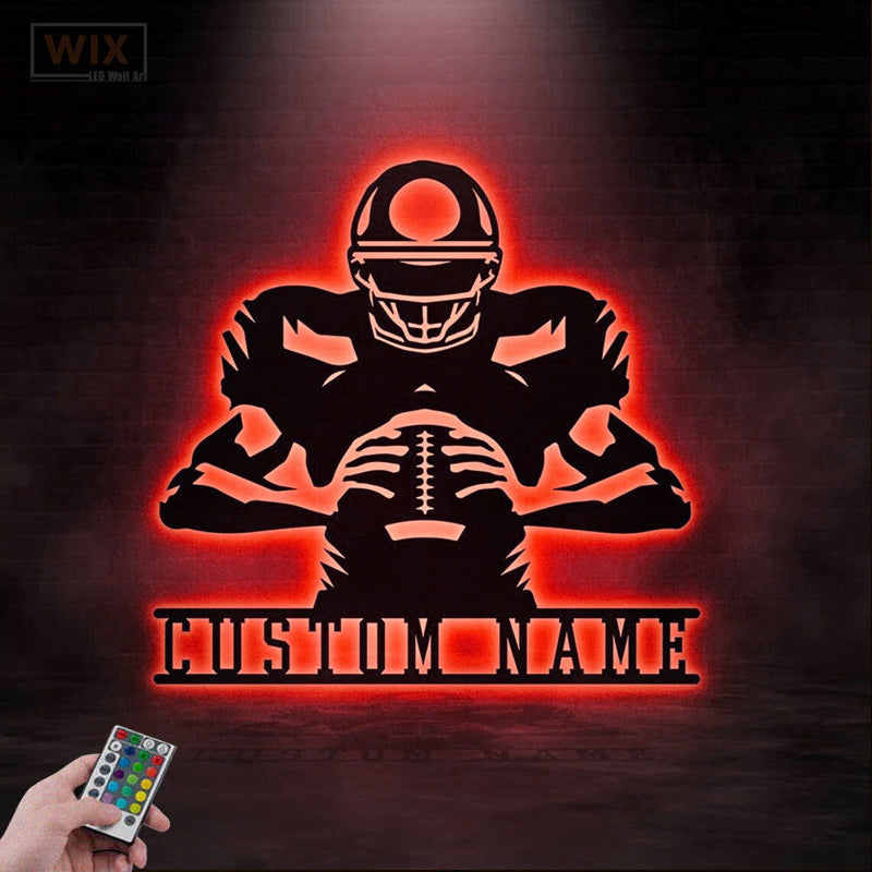 Football Led Metal Sign - Wix Decor