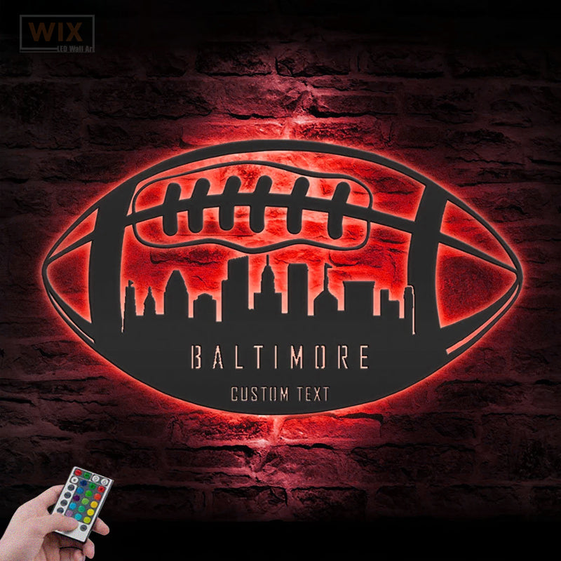 Football Led Metal Sign - Wix Decor