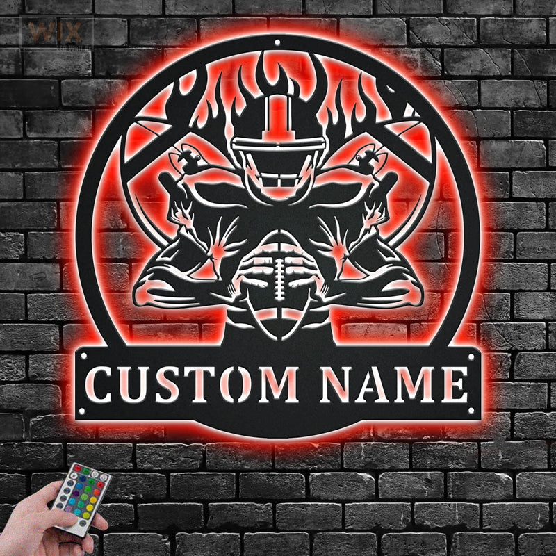 Football Led Metal Sign - Wix Decor