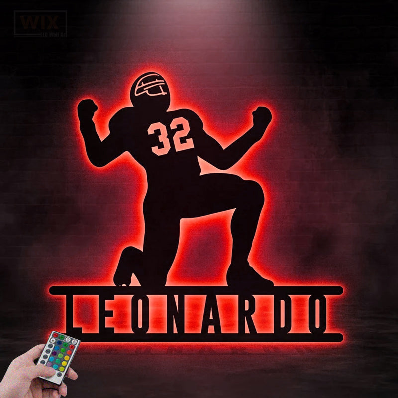 Football Led Metal Sign - Wix Decor