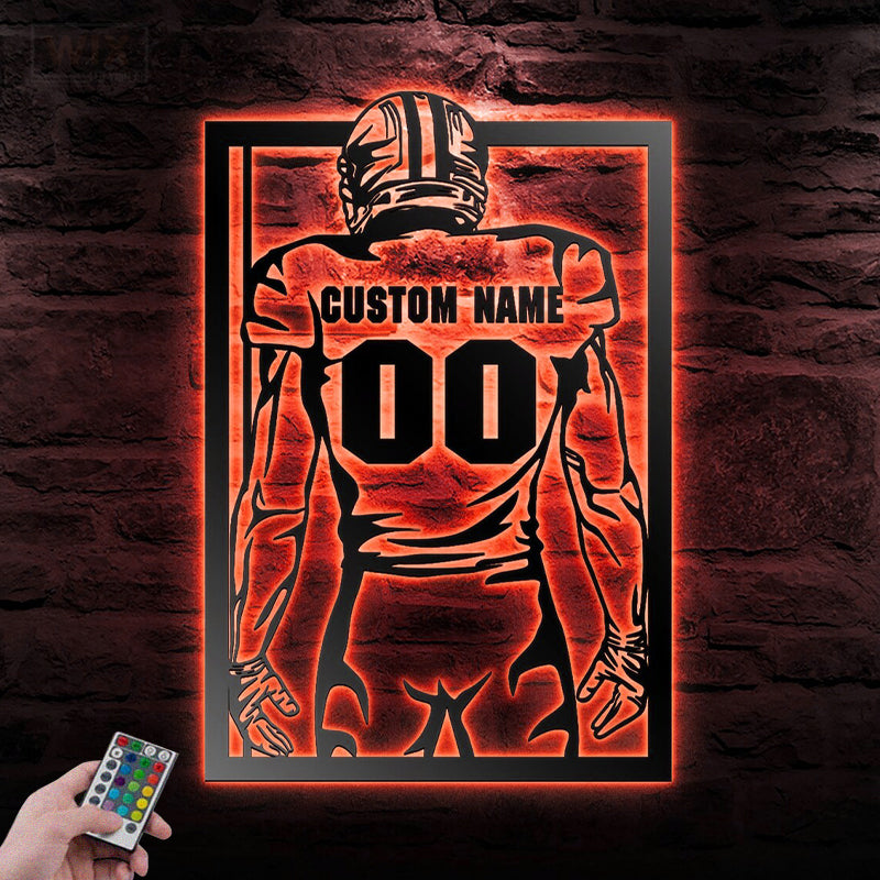 Football Led Metal Sign - Wix Decor