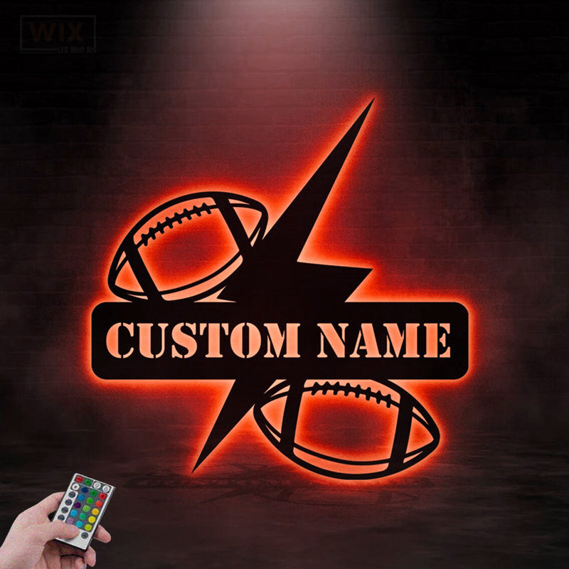 Football Led Metal Sign - Wix Decor