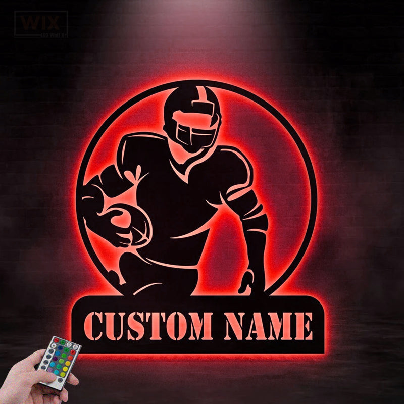 Football Led Metal Sign - Wix Decor