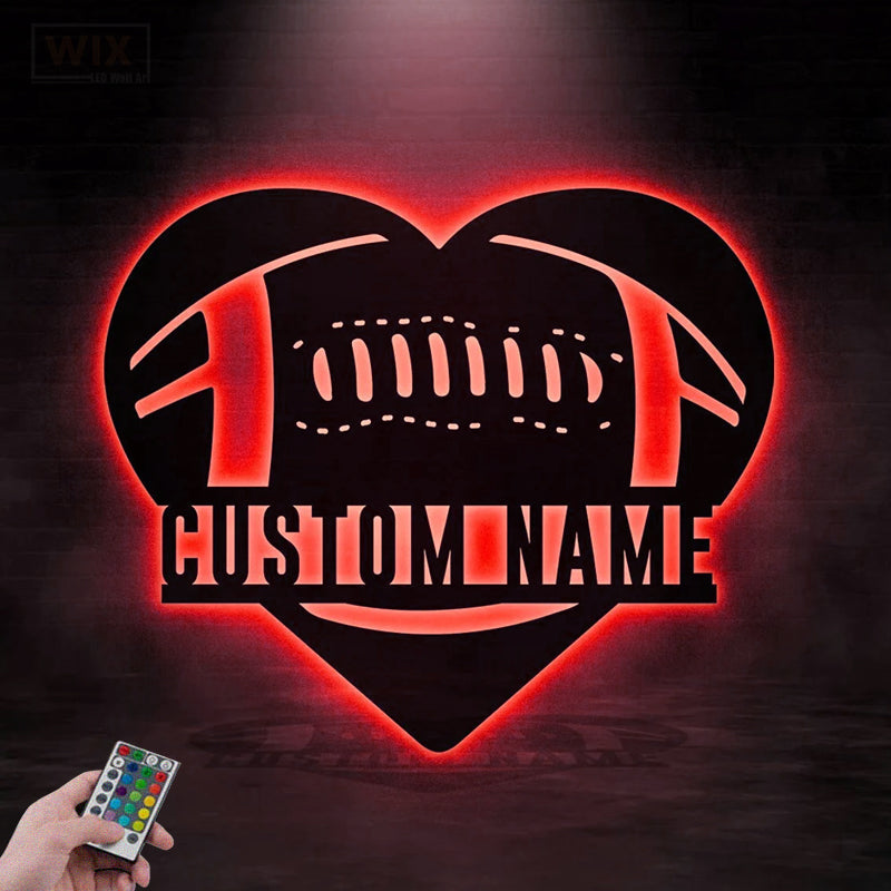 Football Led Metal Sign - Wix Decor