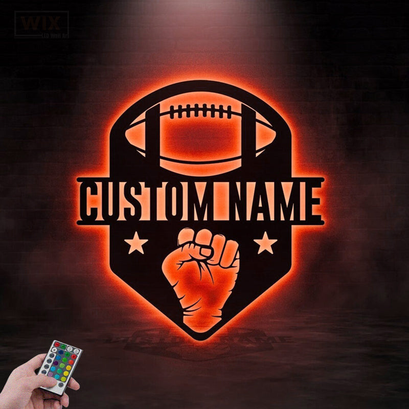 Football Led Metal Sign - Wix Decor