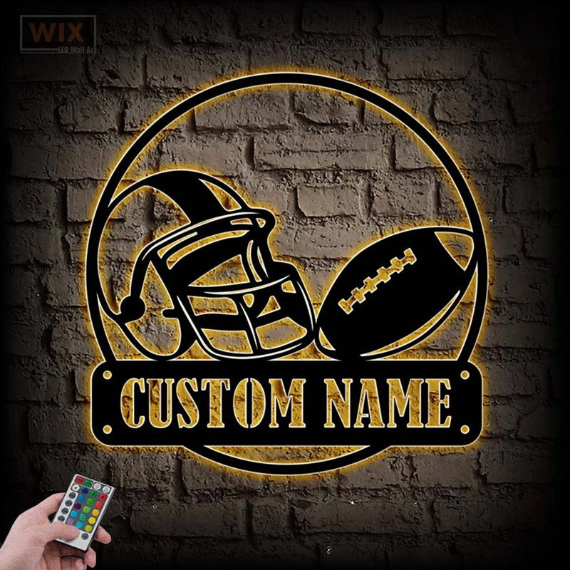 Football Led Metal Sign - Wix Decor