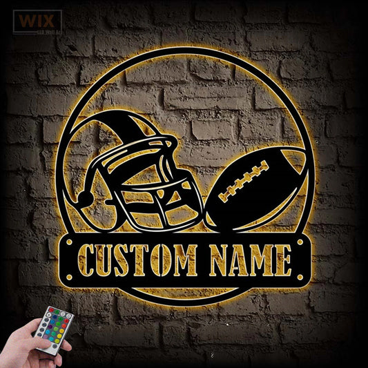 Football Led Metal Sign - Wix Decor