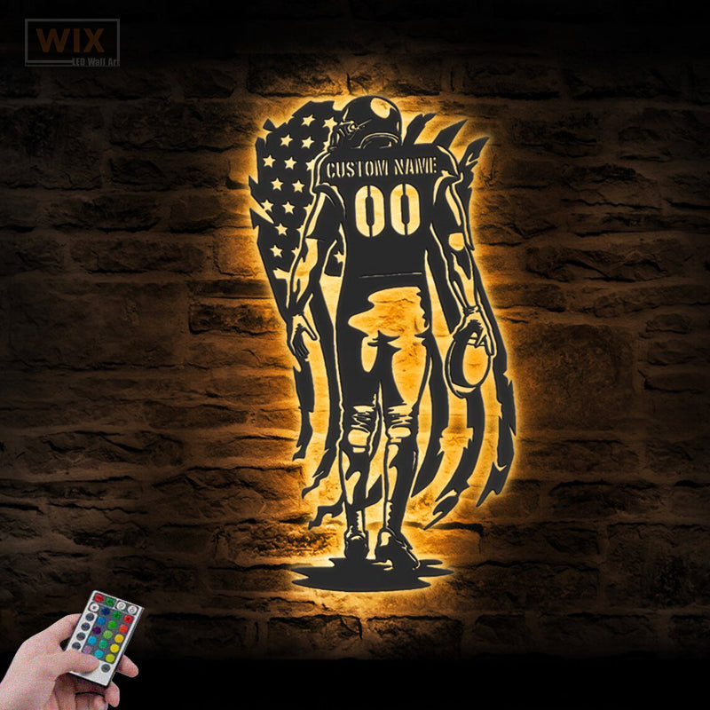 Football Led Metal Sign - Wix Decor