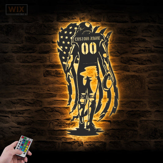 Football Led Metal Sign - Wix Decor