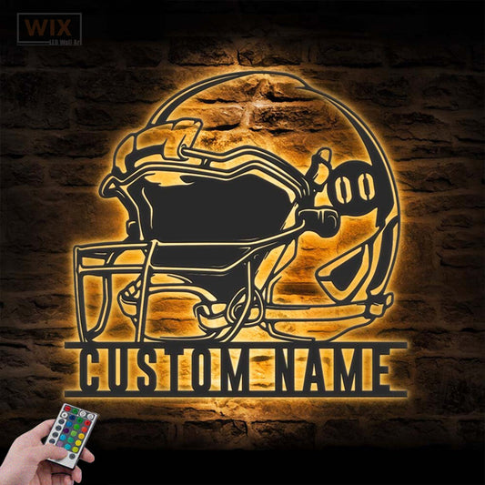 Football Led Metal Sign - Wix Decor