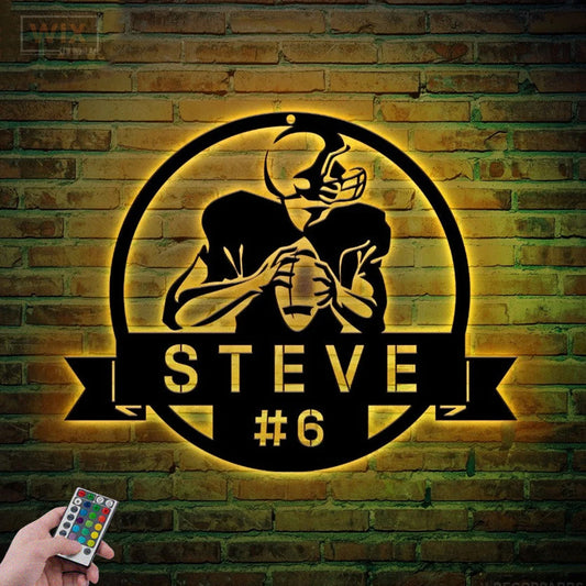Football Led Metal Sign - Wix Decor
