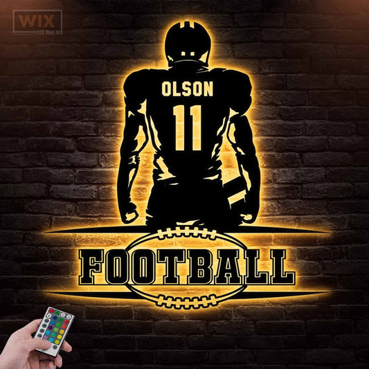 Football Led Metal Sign - Wix Decor