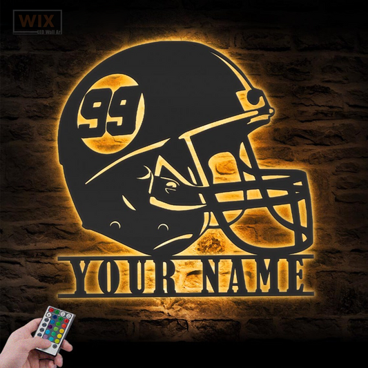 Football Led Metal Sign - Wix Decor