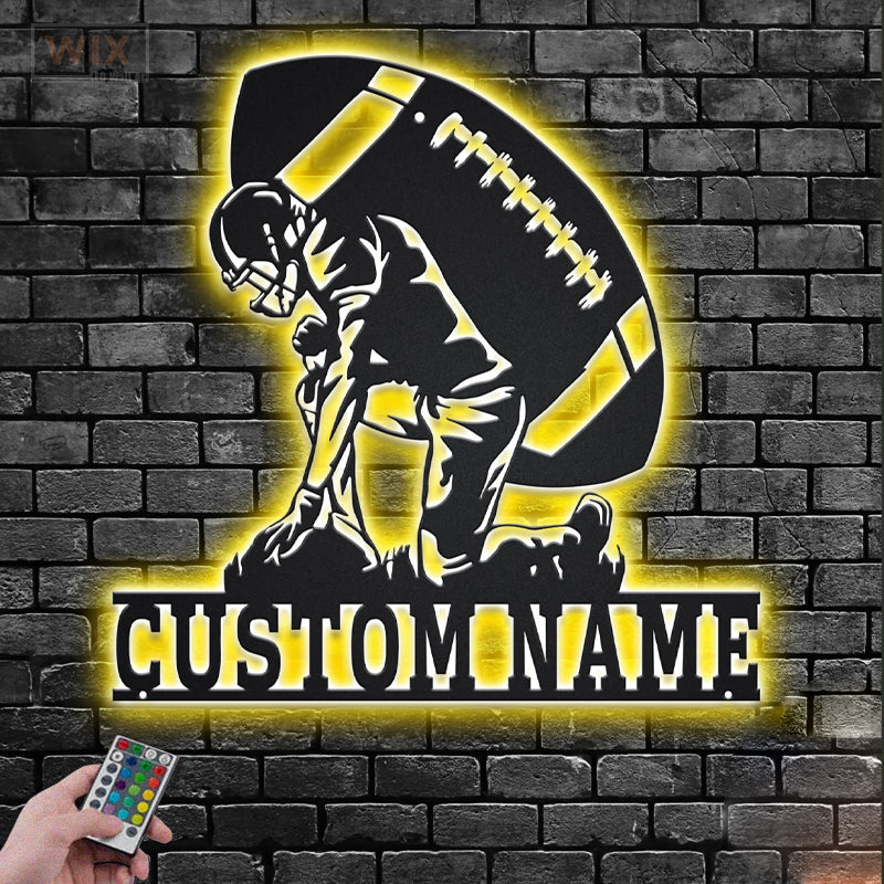 Football Led Metal Sign - Wix Decor