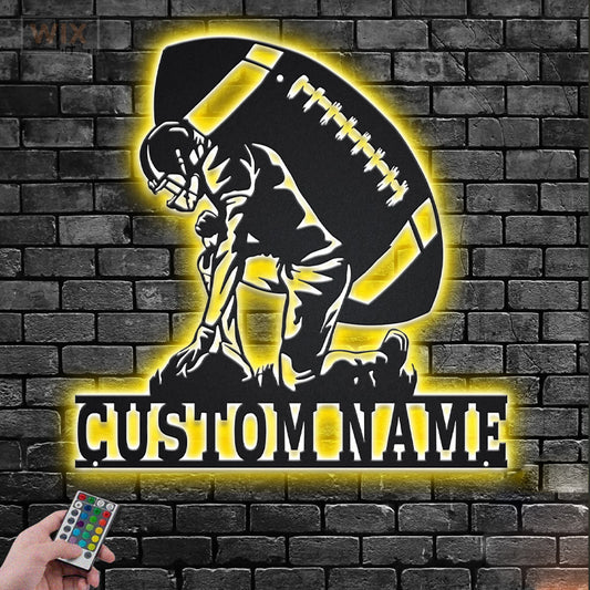 Football Led Metal Sign - Wix Decor