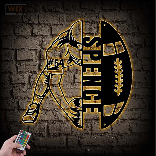 Football Led Metal Sign - Wix Decor