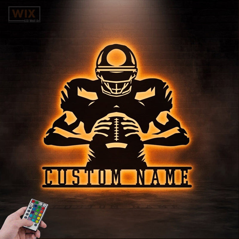 Football Led Metal Sign - Wix Decor